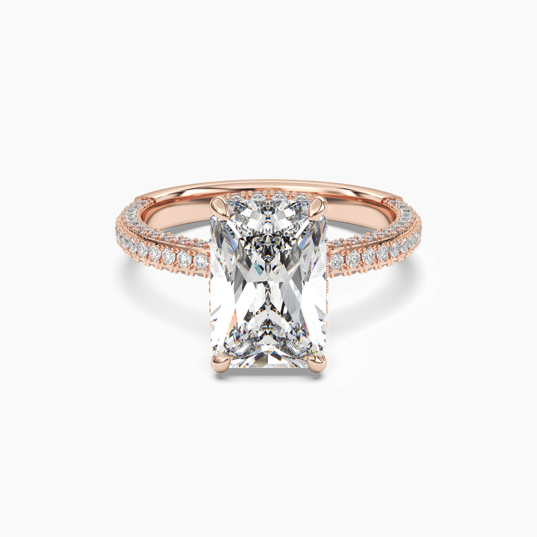 Gwen 5 Carat Radiant Cut Solitaire Lab Grown Diamond Ring in 18K White Gold - View 7