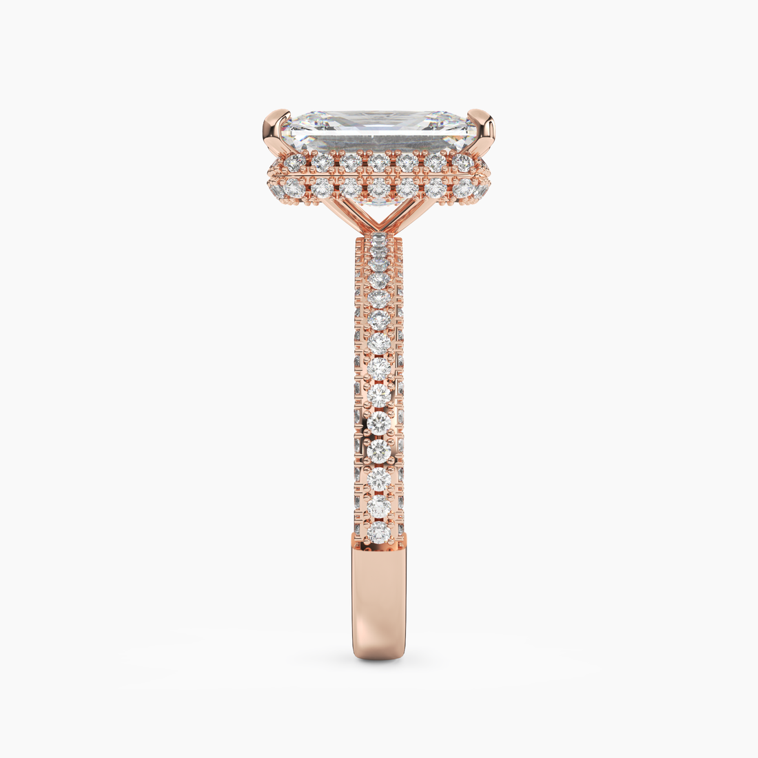 Gwen 3 Carat Radiant Cut Solitaire Lab Grown Diamond Ring in 10K Yellow Gold - View 9