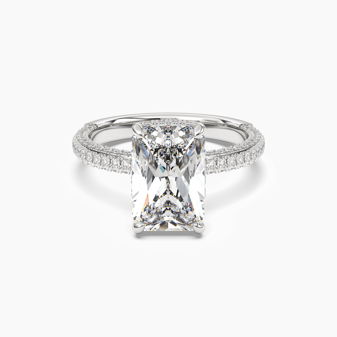 Gwen 1.5 Carat Radiant Cut Solitaire Lab Grown Diamond Ring in 10K Rose Gold - View 4