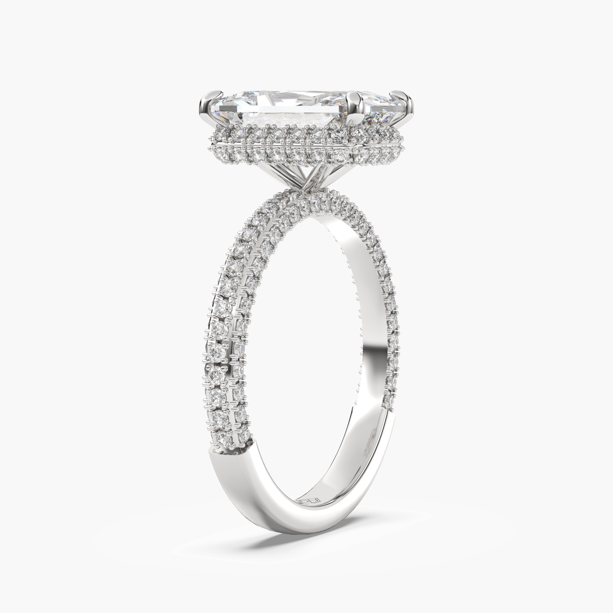 Gwen 3 Carat Radiant Cut Solitaire Lab Grown Diamond Ring in 10K Rose Gold - View 5