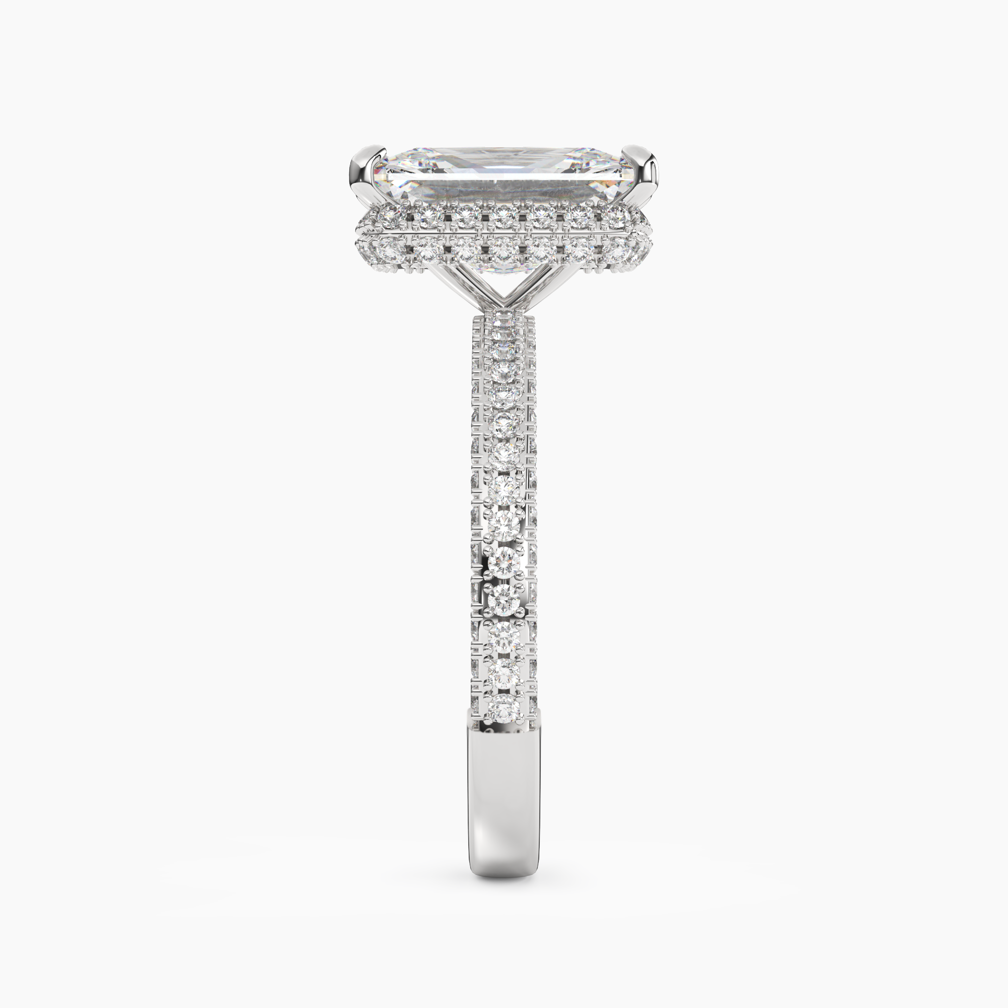 Gwen 5 Carat Radiant Cut Solitaire Lab Grown Diamond Ring in Platinum - View 3