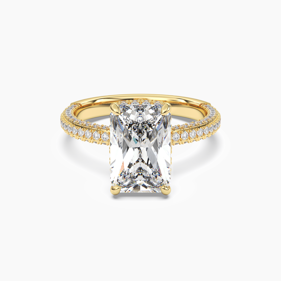 Gwen 3 Carat Radiant Cut Solitaire Lab Grown Diamond Ring in 18K Rose Gold - View 7