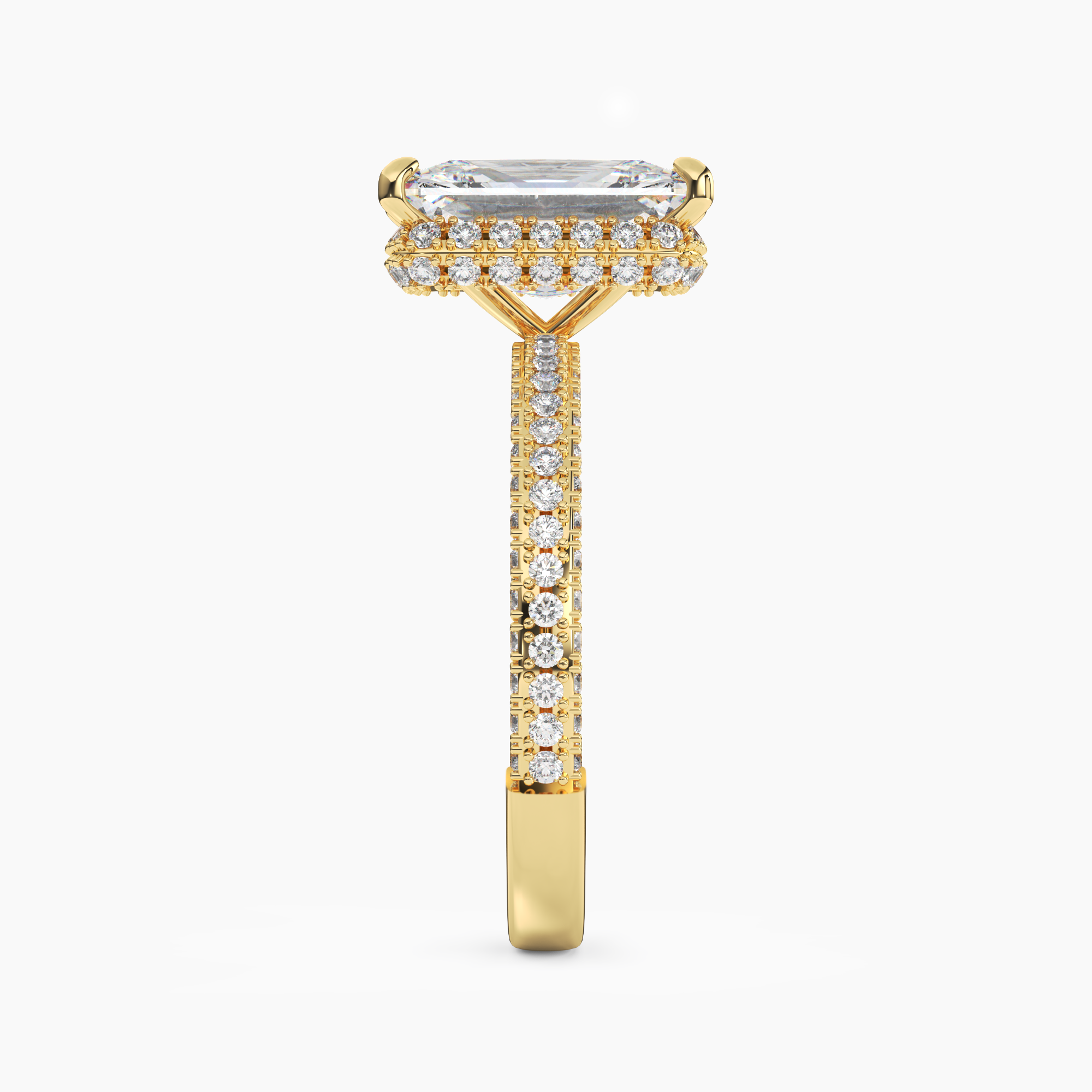 Gwen 5 Carat Radiant Cut Solitaire Lab Grown Diamond Ring in 14K Yellow Gold - View 3