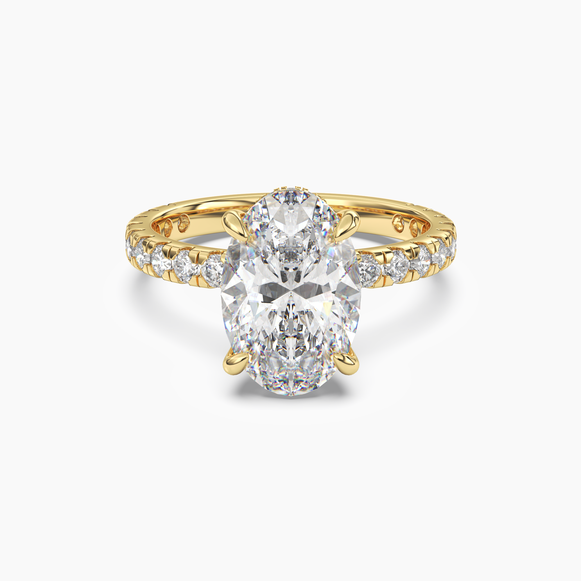 Serena 1.5 Carat Oval Cut Pave Lab Grown Diamond Ring in 14K White Gold - View 4