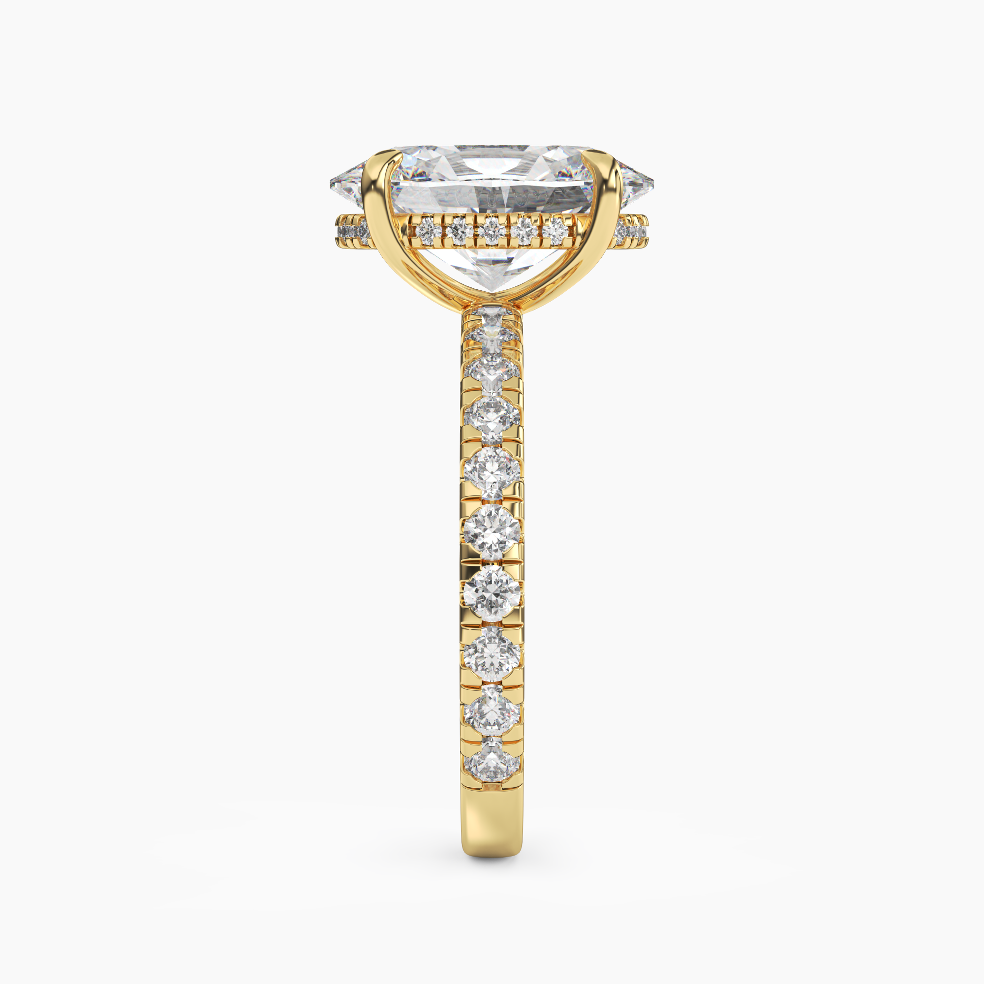 Serena 3.5 Carat Oval Cut Pave Lab Grown Diamond Ring in 10K Rose Gold - View 9