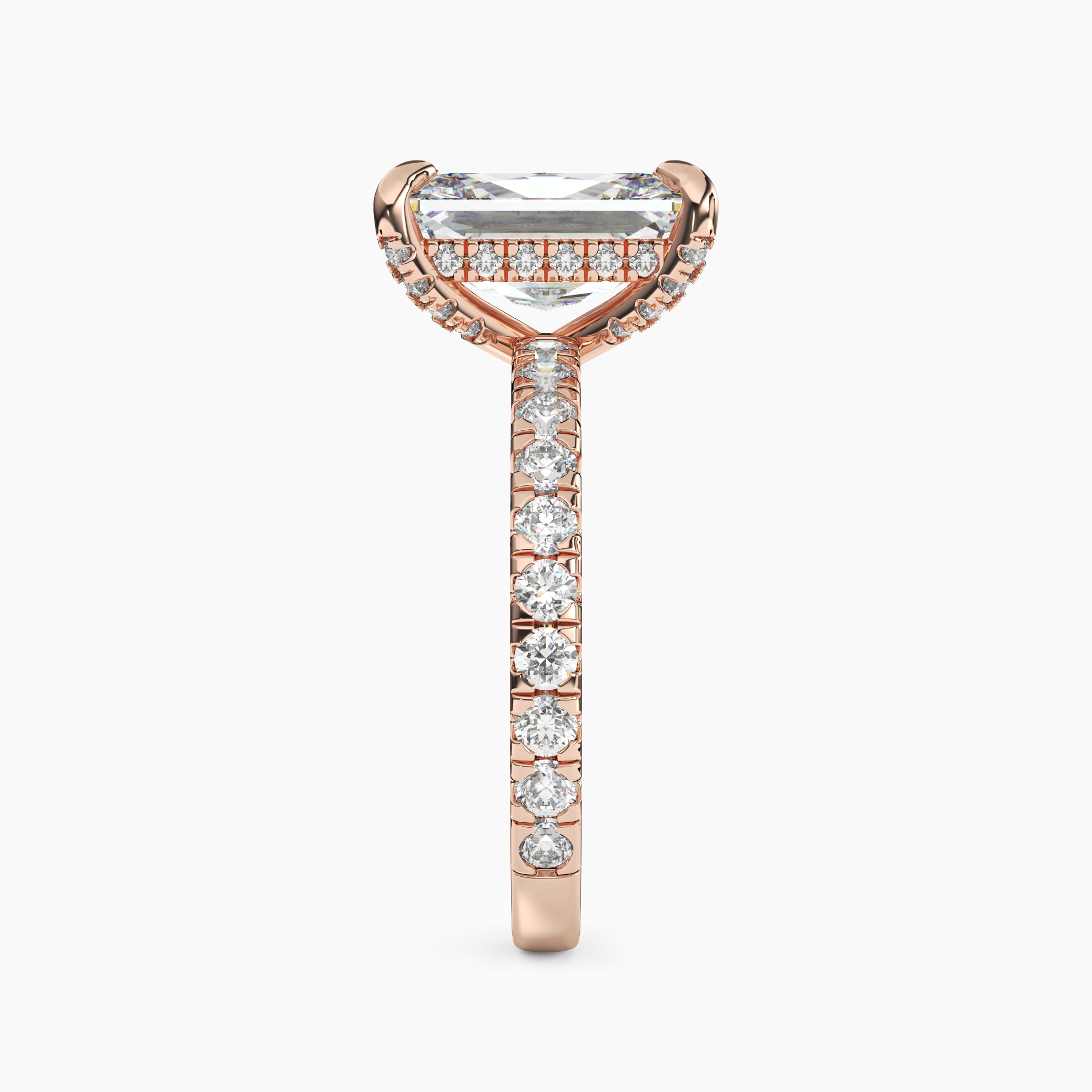 Serena 2 Carat Radiant Cut Pave Lab Grown Diamond Ring in Silver - View 9