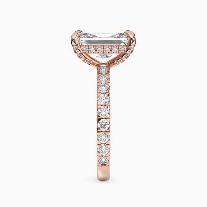 Serena 5 Carat Radiant Cut Pave Lab Grown Diamond Ring in 14K White Gold - View 9