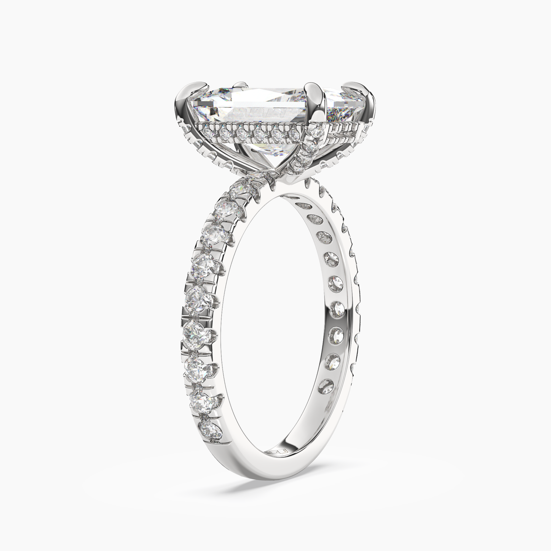 Serena 1 Carat Radiant Cut Pave Lab Grown Diamond Ring in 10K Rose Gold - View 5