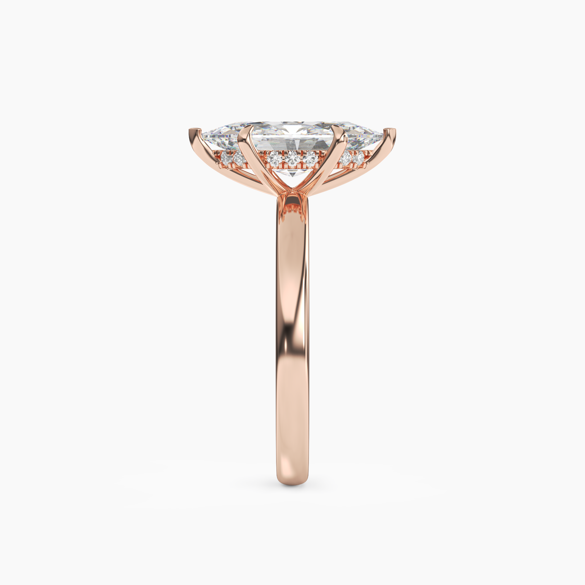 Penelope 4.5 Carat Marquise Cut Solitaire Lab Grown Diamond Ring in 10K Rose Gold - View 3