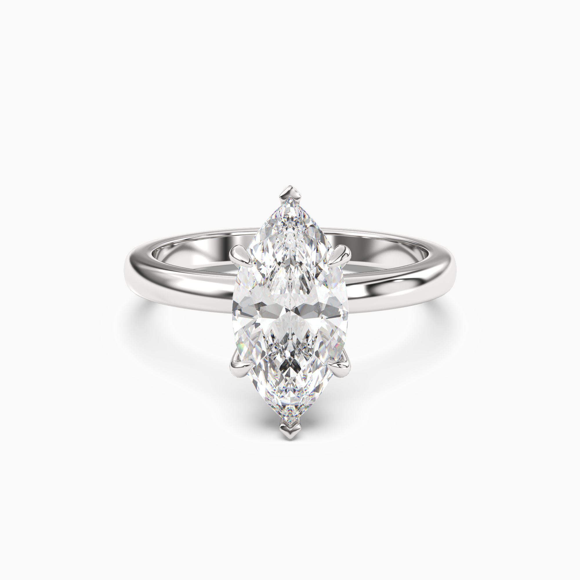 Penelope 5 Carat Marquise Cut Solitaire Lab Grown Diamond Ring in 14K White Gold