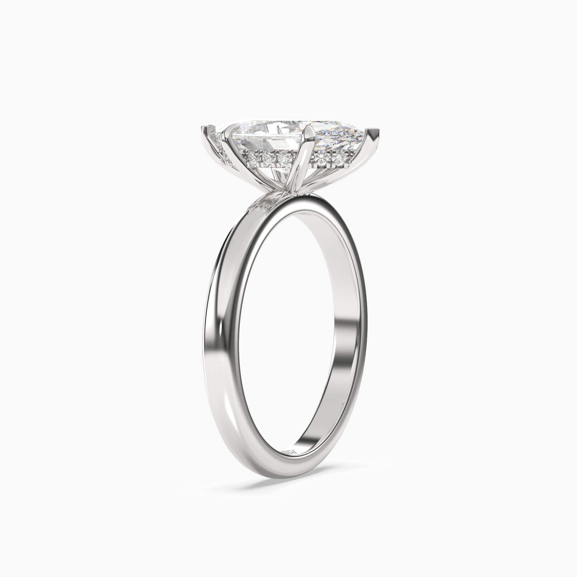 Penelope 3 Carat Marquise Cut Solitaire Lab Grown Diamond Ring in Platinum - View 2