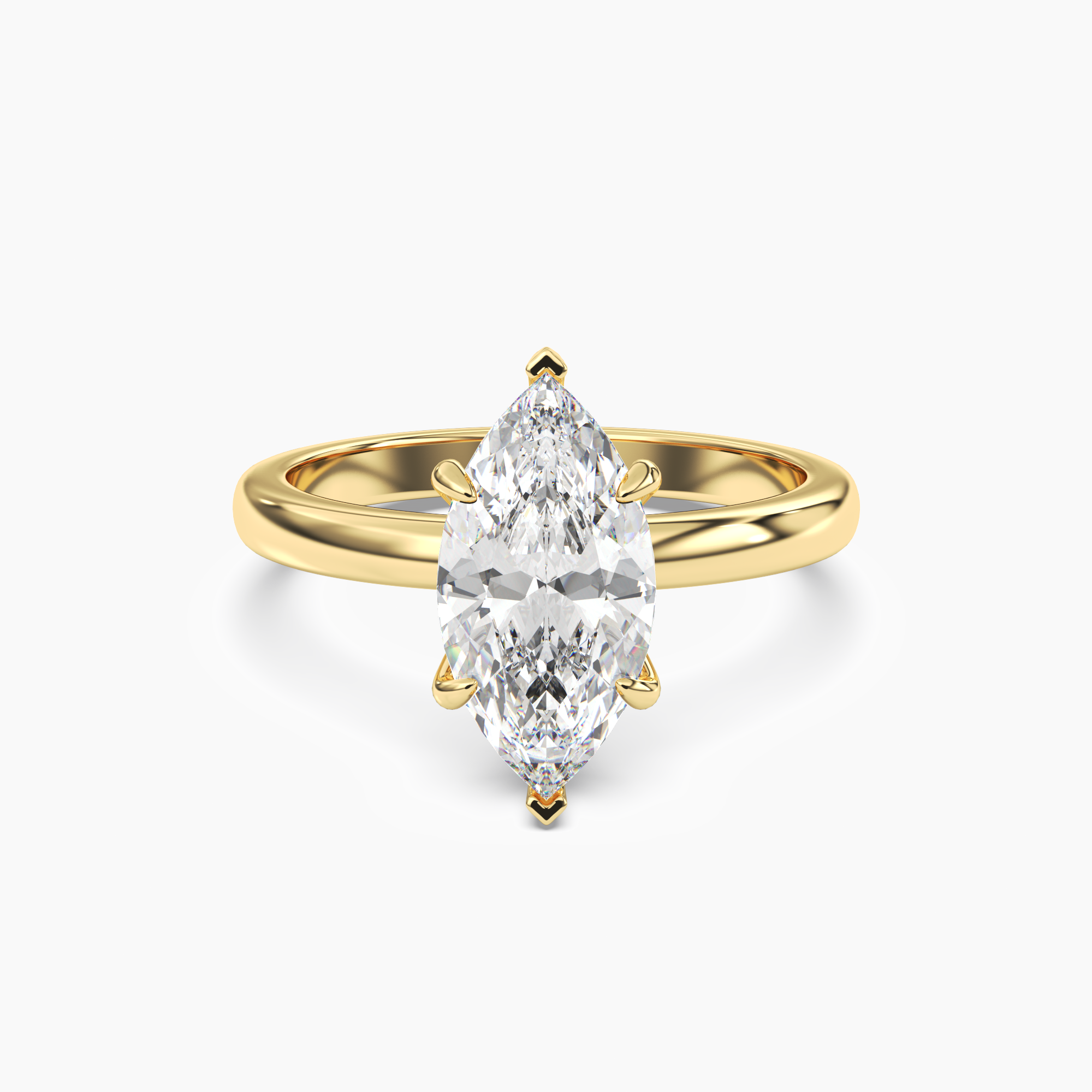 Penelope 3 Carat Marquise Cut Solitaire Lab Grown Diamond Ring in Platinum - View 4
