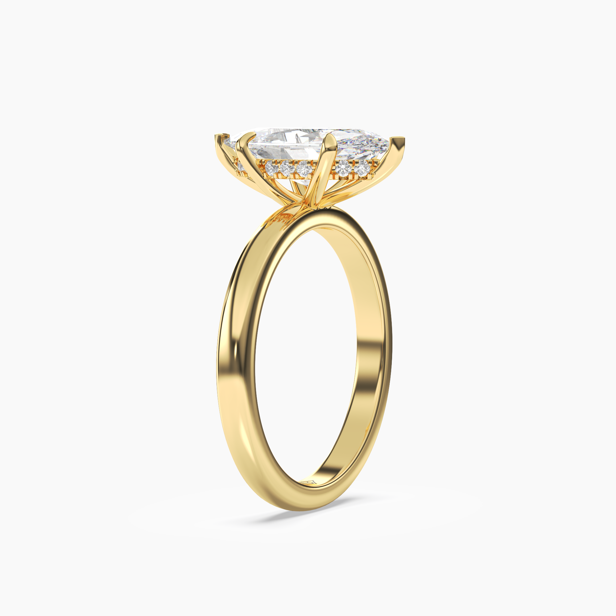 Penelope 2 Carat Marquise Cut Solitaire Lab Grown Diamond Ring in 14K Yellow Gold - View 2