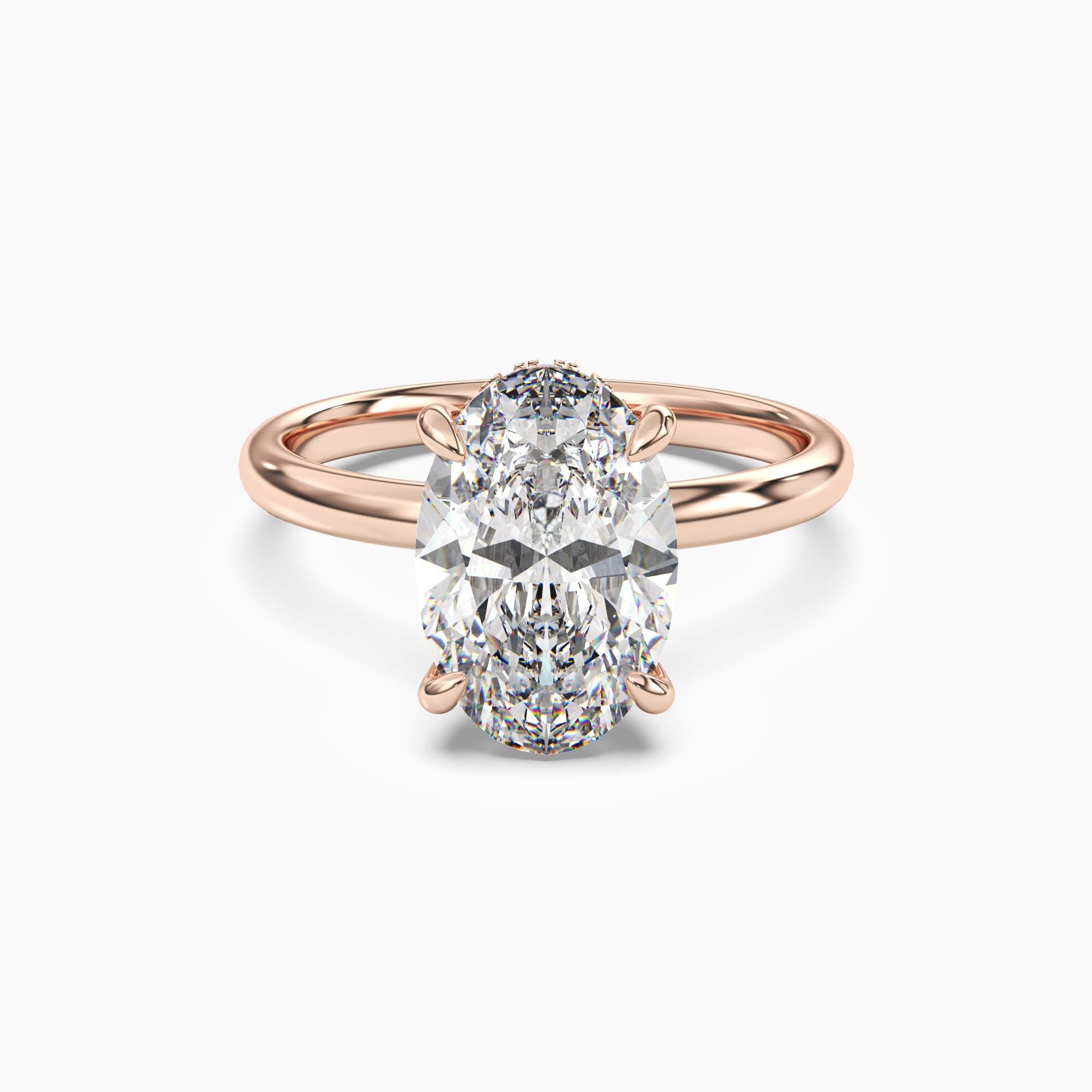 Penelope 5 Carat Oval Cut Solitaire Lab Grown Diamond Ring in 14K Rose Gold