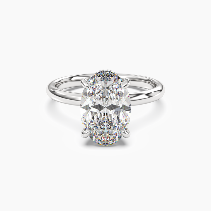 Penelope 5 Carat Oval Cut Solitaire Lab Grown Diamond Ring in 14K White Gold