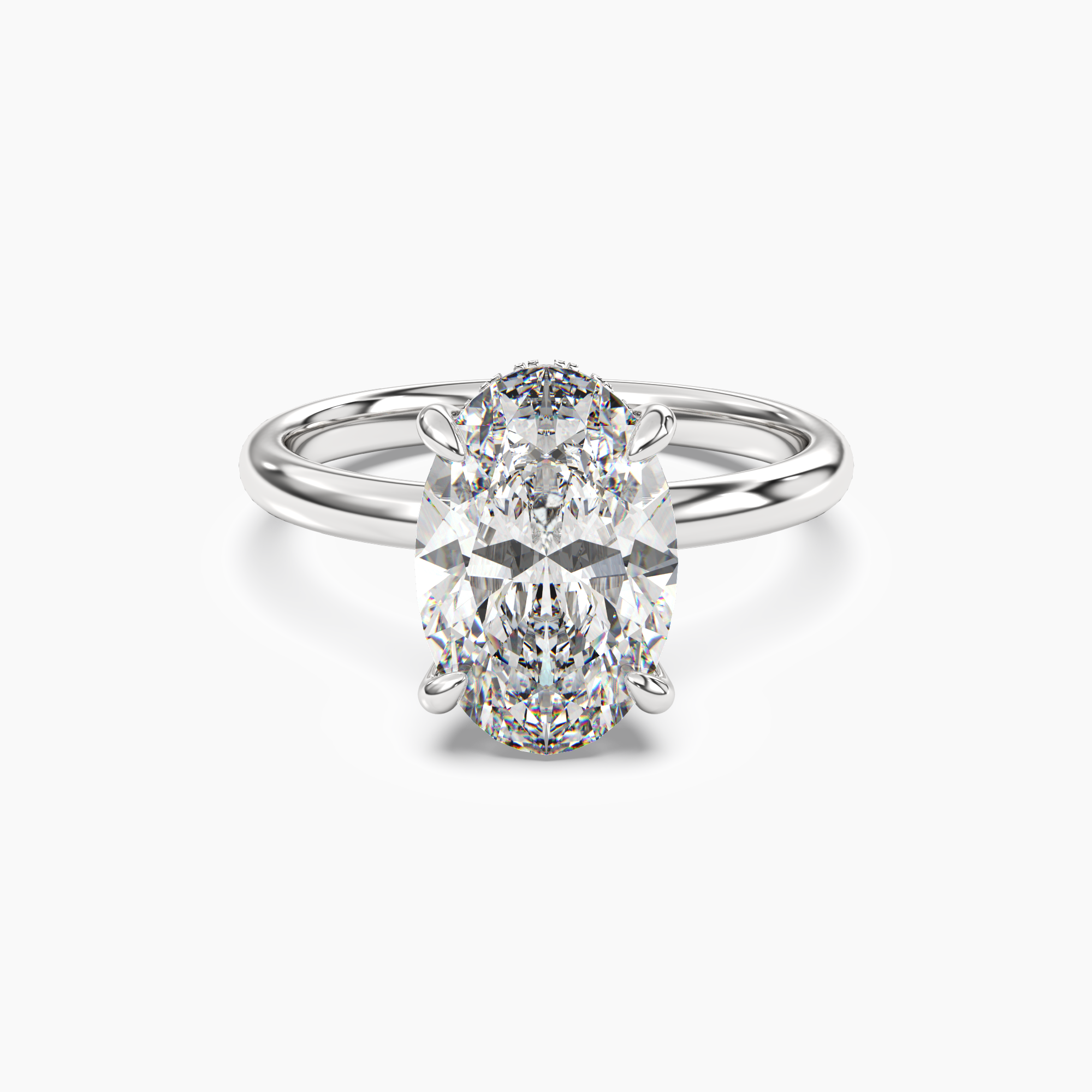 Penelope 4.5 Carat Oval Cut Solitaire Lab Grown Diamond Ring in 18K White Gold