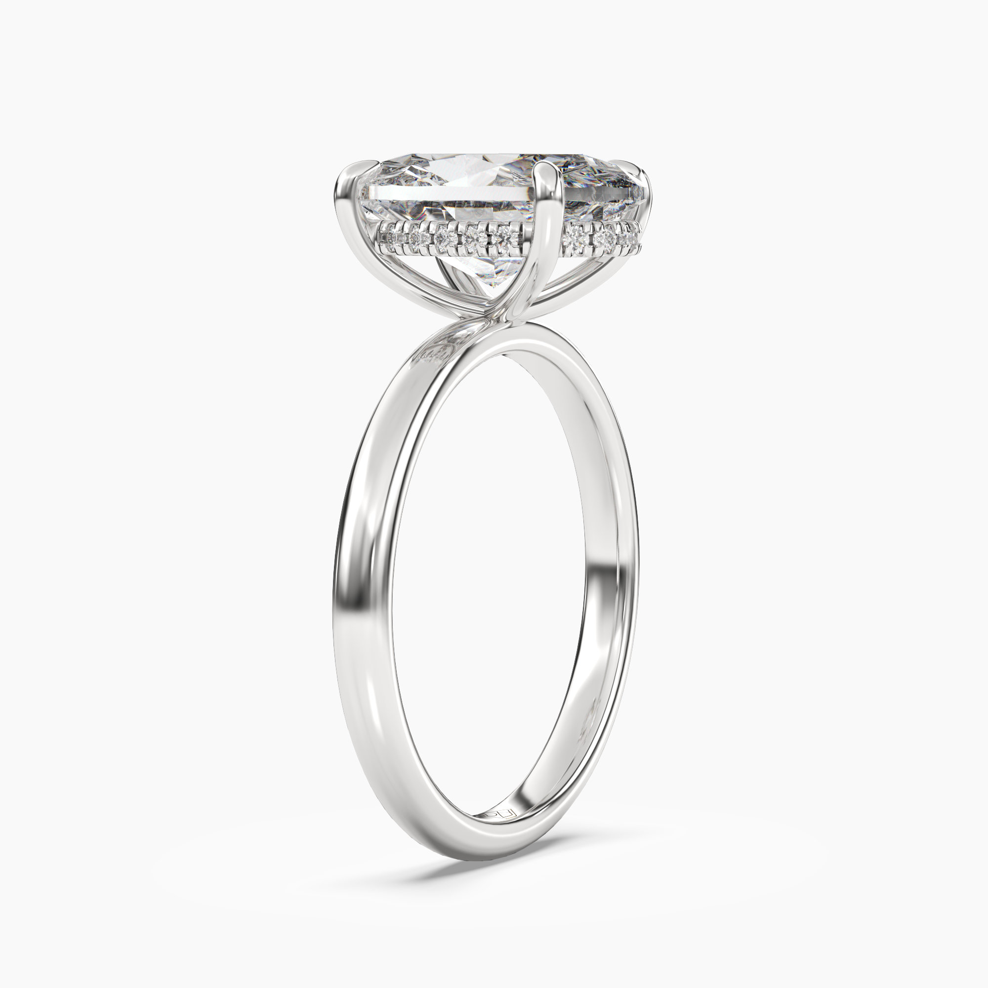 Penelope 3 Carat Oval Cut Solitaire Lab Grown Diamond Ring in 10K Rose Gold - View 5