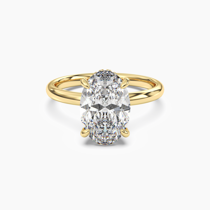 Penelope 5 Carat Oval Cut Solitaire Lab Grown Diamond Ring in 14K Yellow Gold