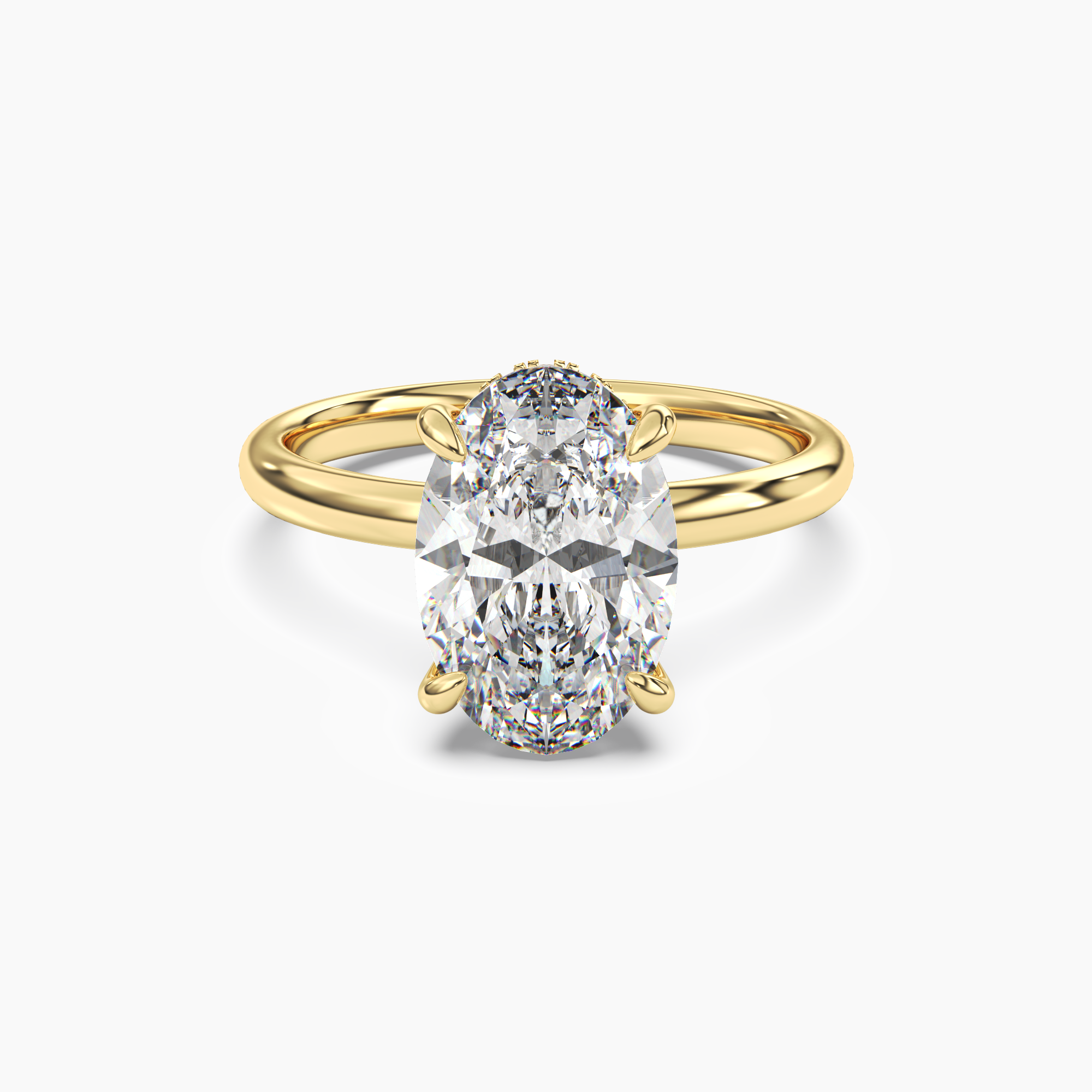 Penelope 5 Carat Oval Cut Solitaire Lab Grown Diamond Ring in 14K Yellow Gold