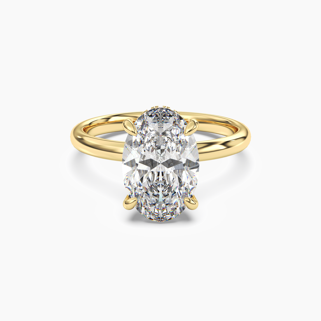 Penelope 3 Carat Oval Cut Solitaire Lab Grown Diamond Ring in 14K Rose Gold - View 7