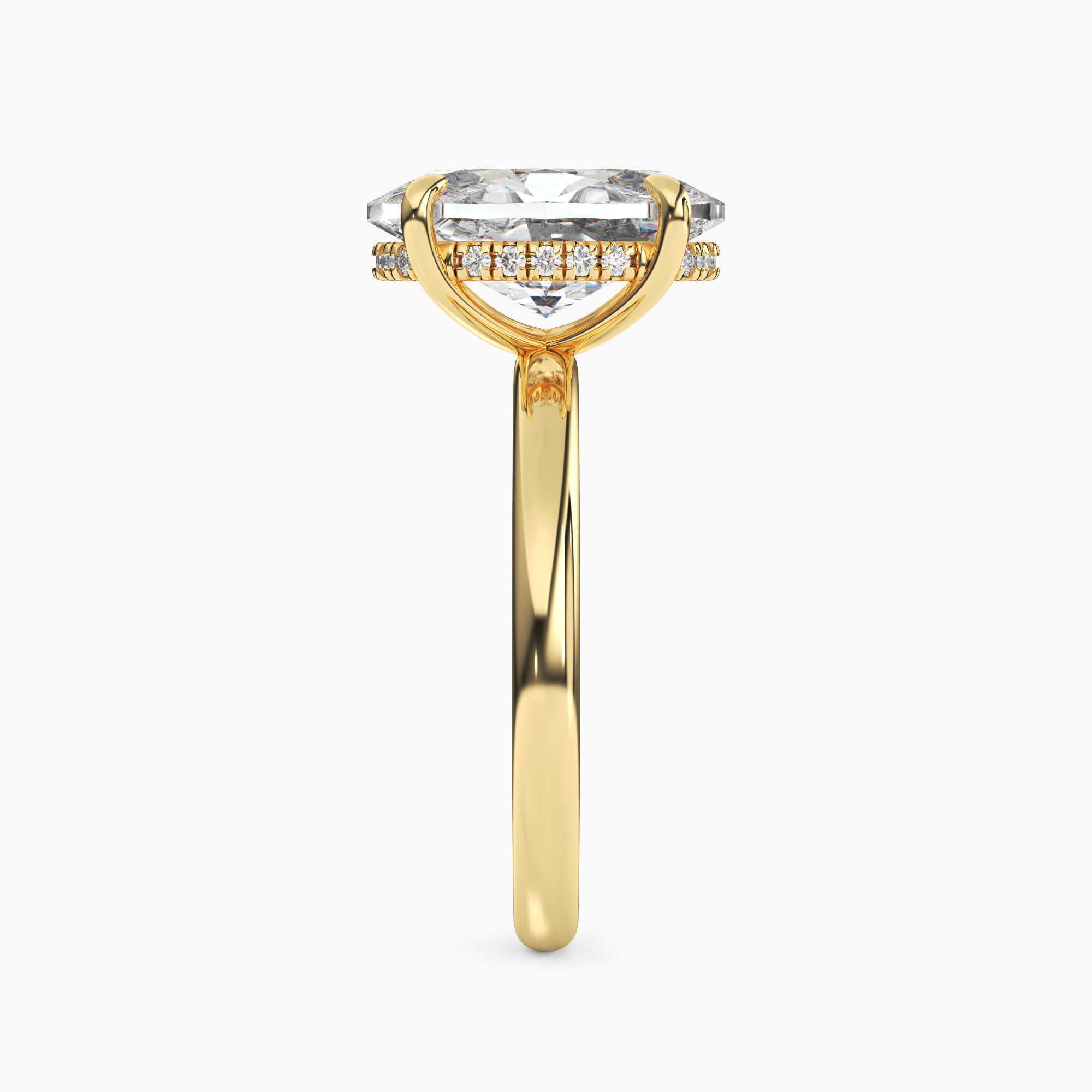 Penelope 1.5 Carat Oval Cut Solitaire Lab Grown Diamond Ring in 10K White Gold - View 6