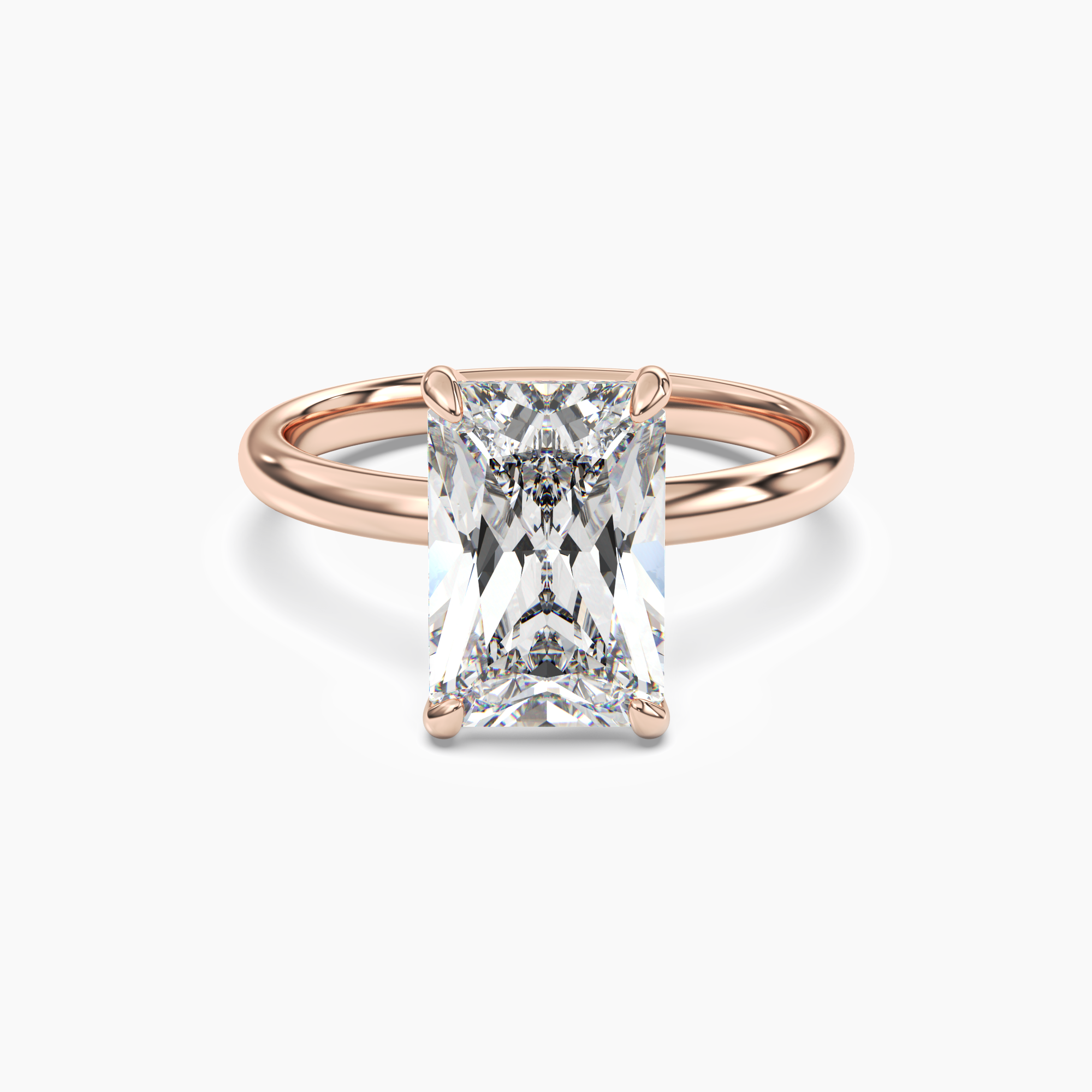 Penelope 5 Carat Radiant Cut Solitaire Lab Grown Diamond Ring in 14K Yellow Gold - View 7