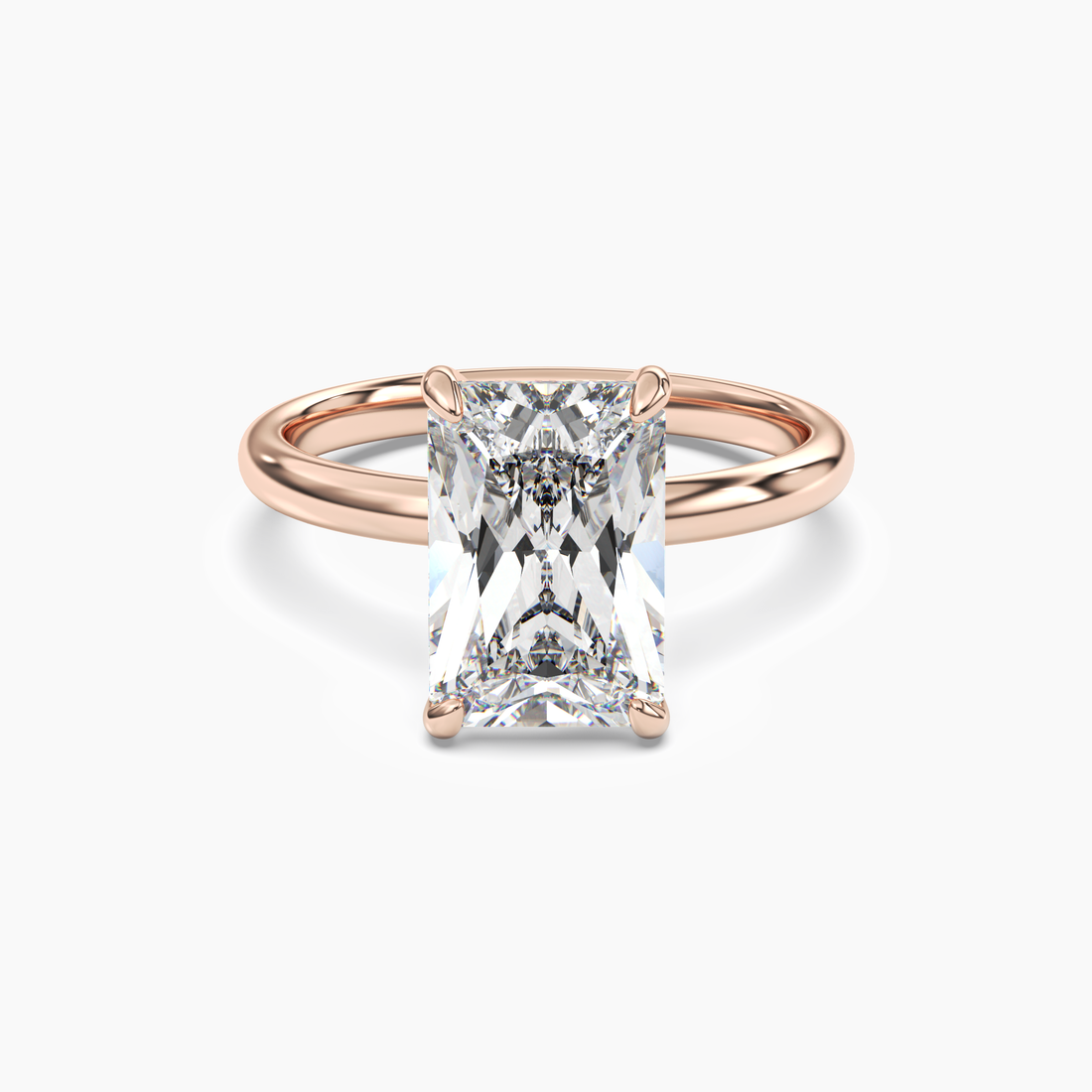 Penelope 5 Carat Radiant Cut Solitaire Lab Grown Diamond Ring in 14K Yellow Gold - View 7