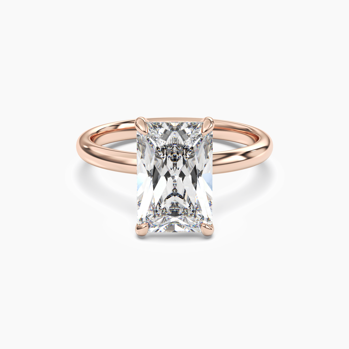 Penelope 5 Carat Radiant Cut Solitaire Lab Grown Diamond Ring in 14K Rose Gold