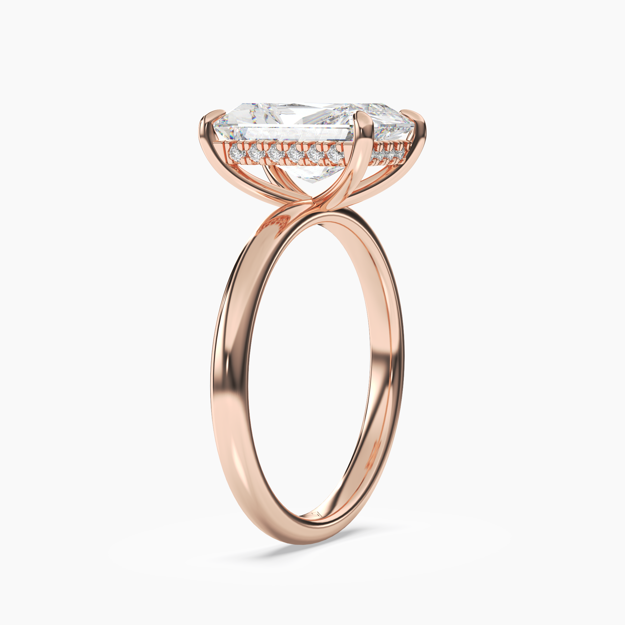 Penelope 1 Carat Radiant Cut Solitaire Lab Grown Diamond Ring in Silver - View 8