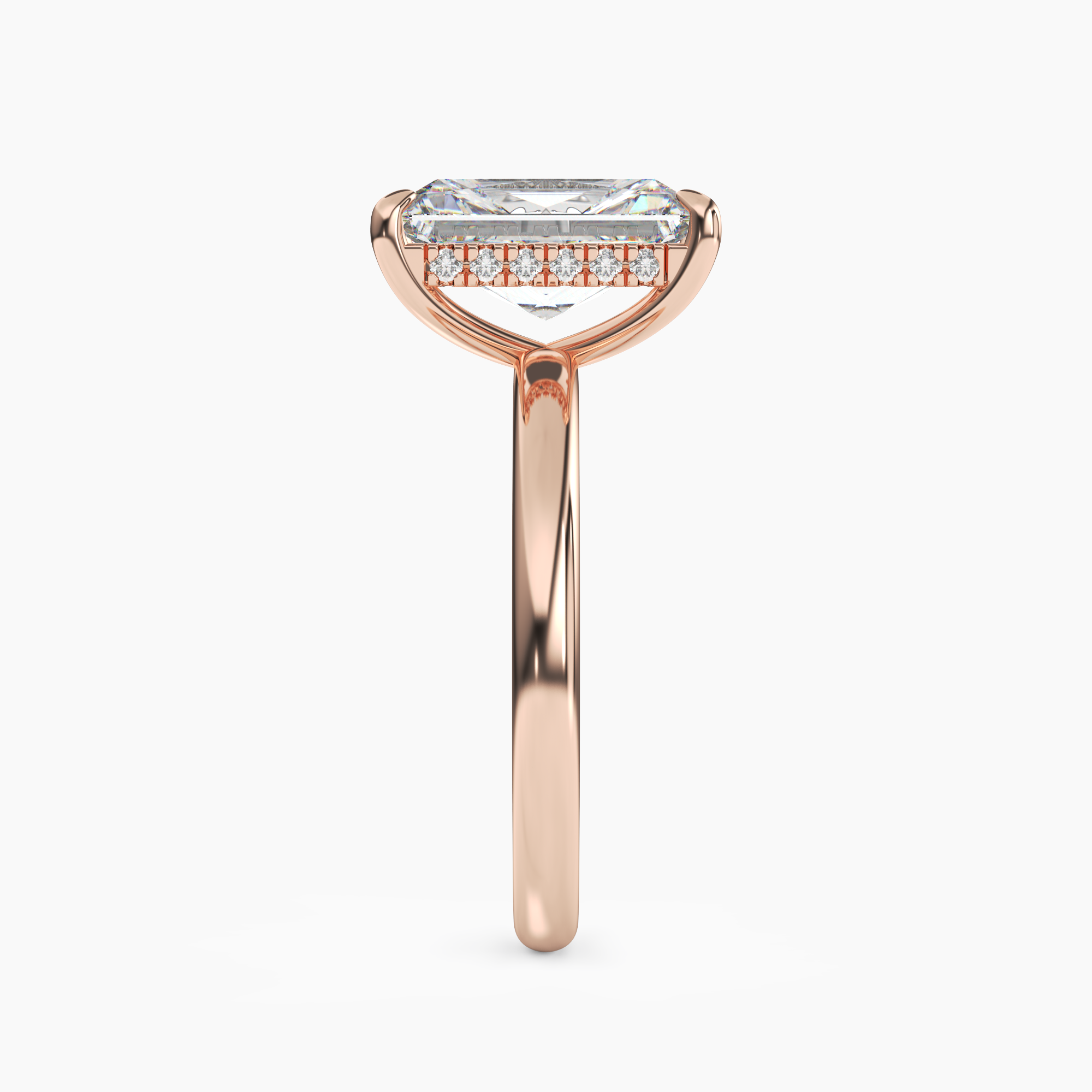 Penelope 5 Carat Radiant Cut Solitaire Lab Grown Diamond Ring in 14K Rose Gold - View 3