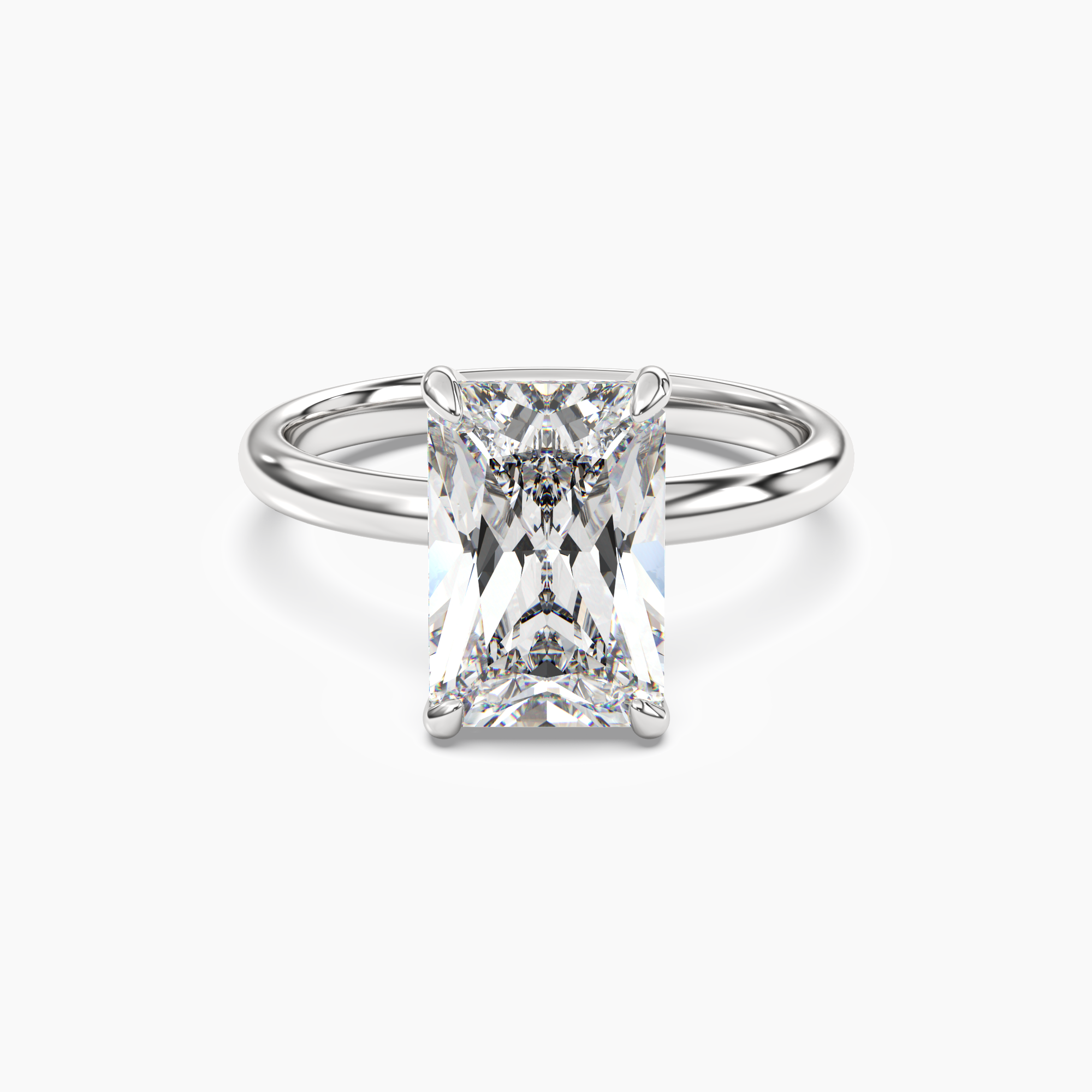 Penelope 5 Carat Radiant Cut Solitaire Lab Grown Diamond Ring in 14K White Gold