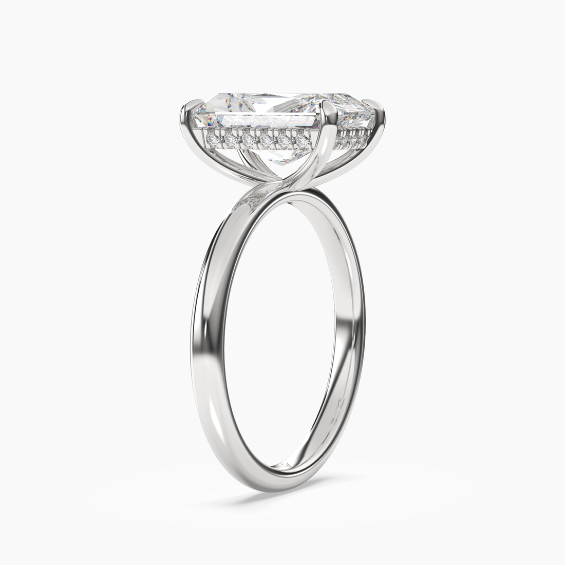 Penelope 3 Carat Radiant Cut Solitaire Lab Grown Diamond Ring in 18K Yellow Gold - View 5
