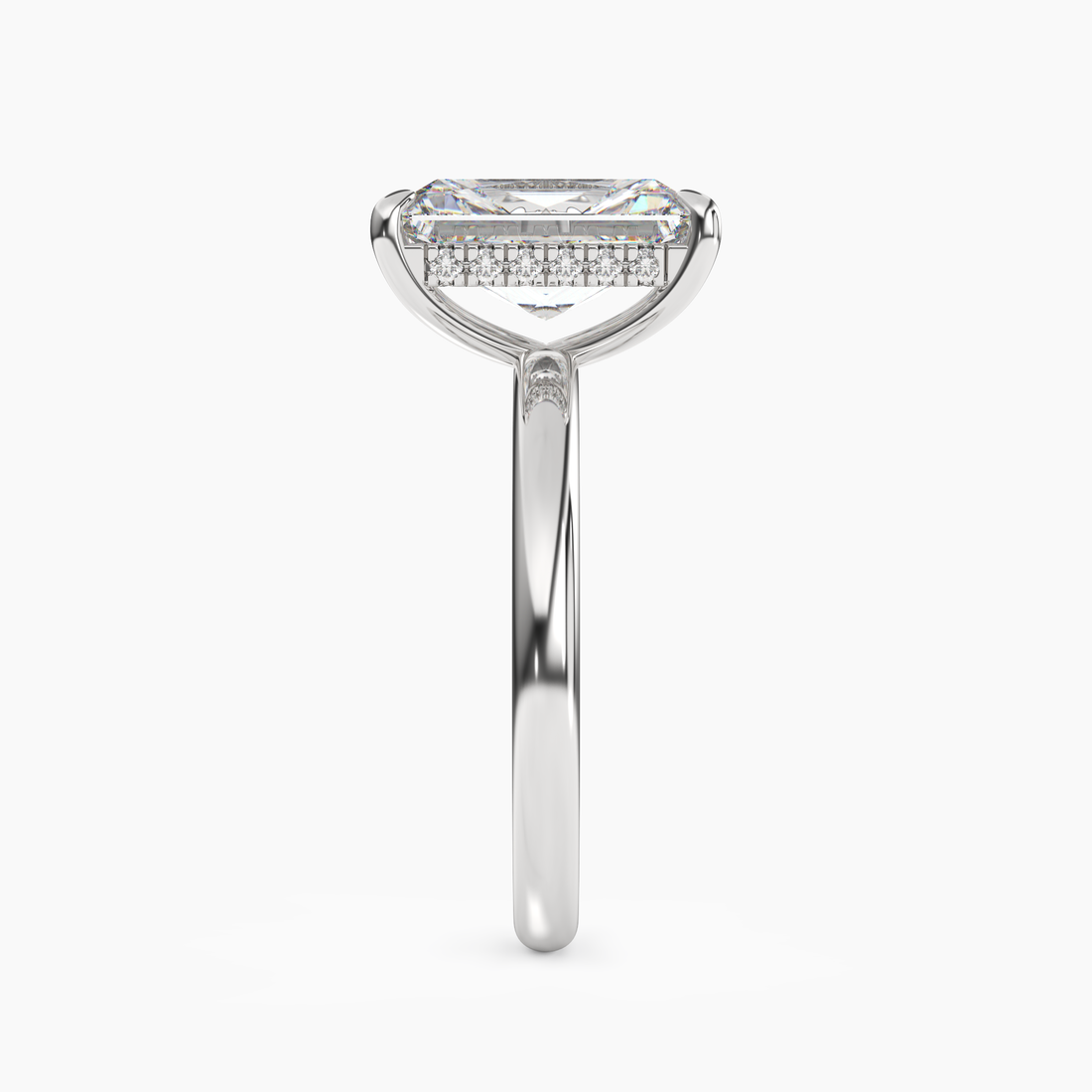 Penelope 4 Carat Radiant Cut Solitaire Lab Grown Diamond Ring in 14K Yellow Gold - View 6