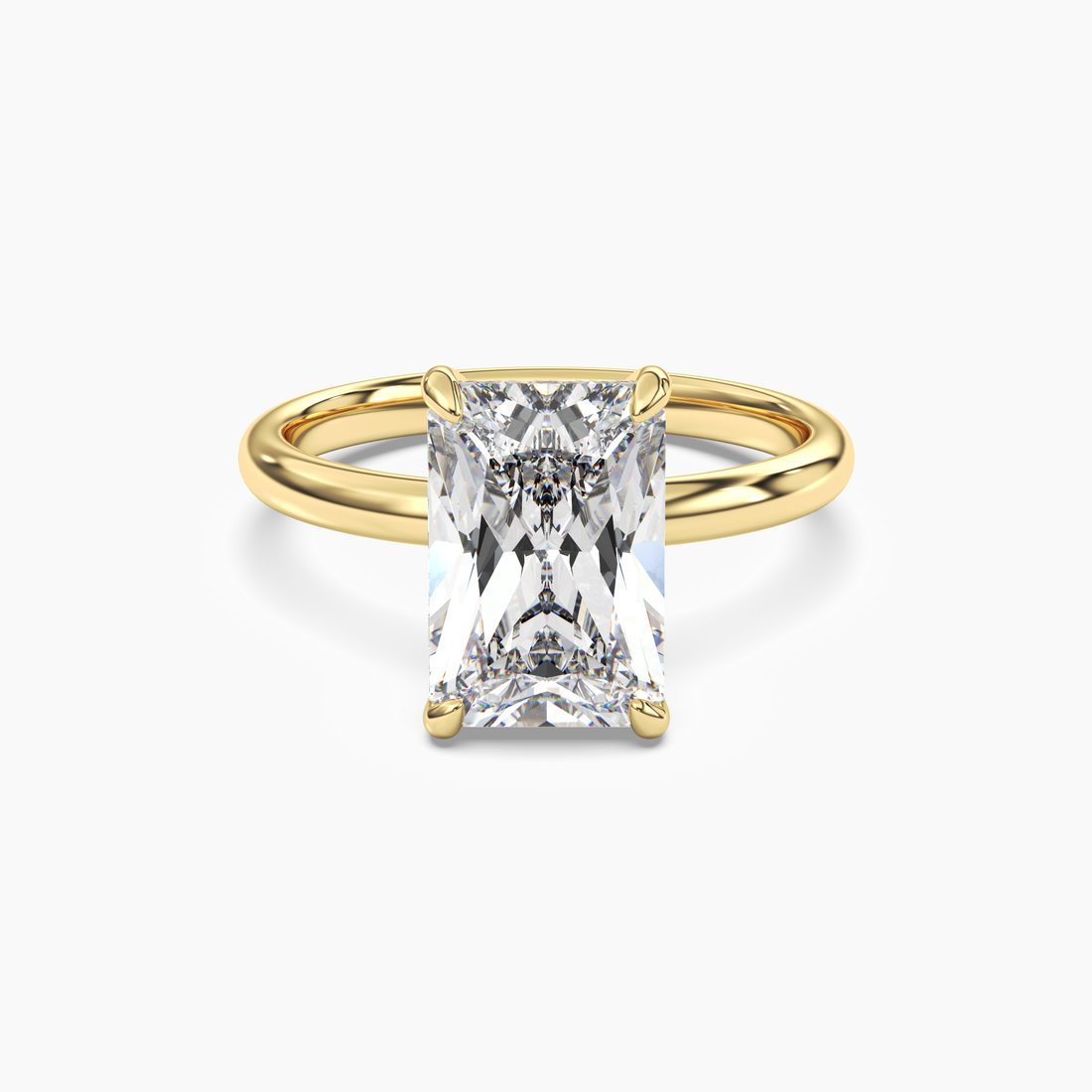 Penelope 5 Carat Radiant Cut Solitaire Lab Grown Diamond Ring in 14K White Gold - View 4