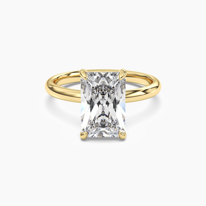 Penelope 5 Carat Radiant Cut Solitaire Lab Grown Diamond Ring in 14K Yellow Gold