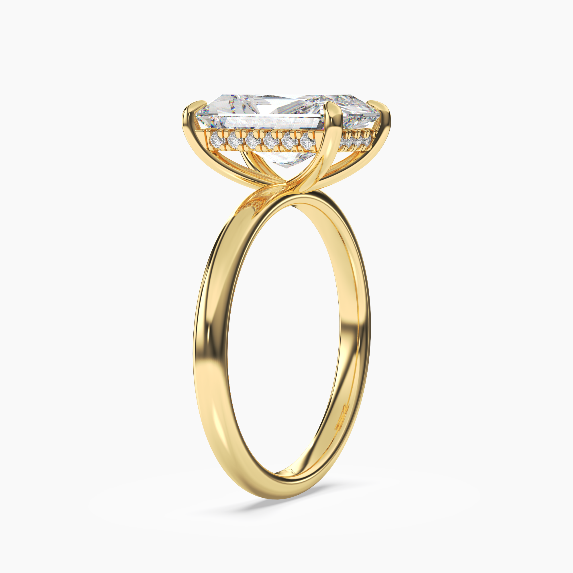 Penelope 5 Carat Radiant Cut Solitaire Lab Grown Diamond Ring in 14K Yellow Gold - View 2