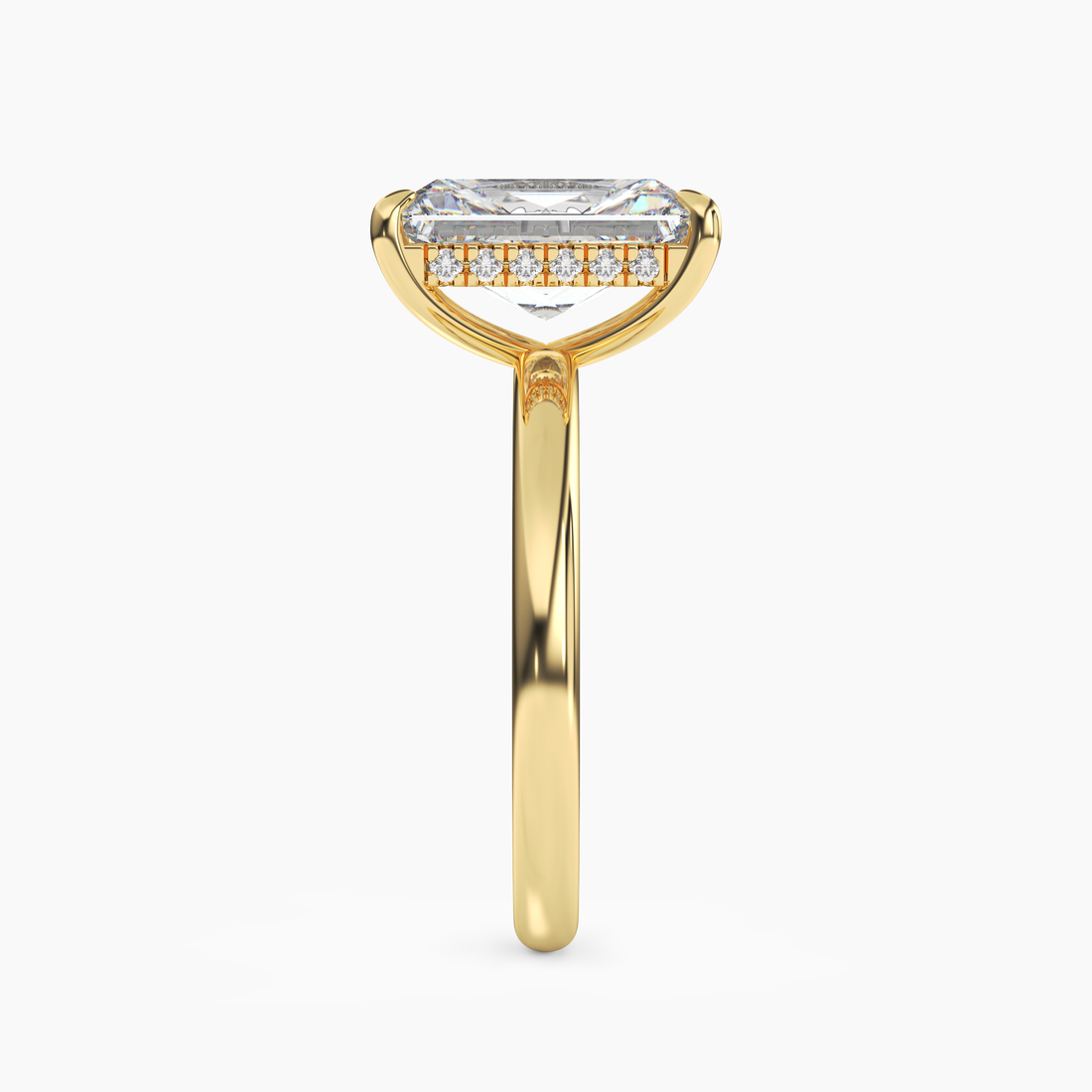 Penelope 5 Carat Radiant Cut Solitaire Lab Grown Diamond Ring in 14K Yellow Gold - View 3