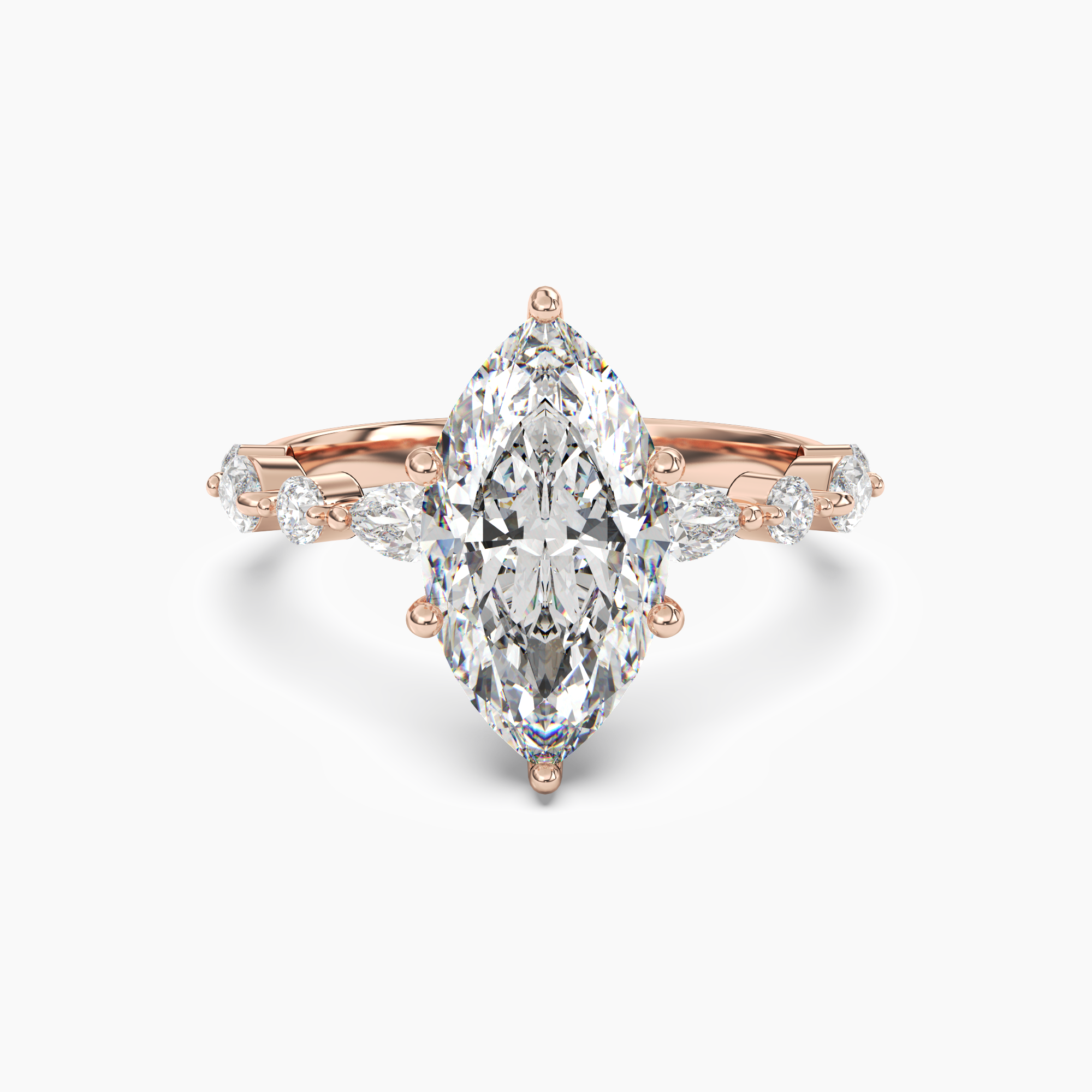 Elodie 2 Carat Marquise Cut Solitaire Lab Grown Diamond Ring in 10K Yellow Gold - View 7