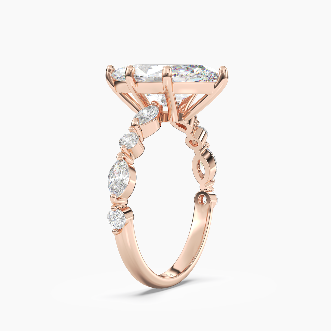 Elodie 5 Carat Marquise Cut Solitaire Lab Grown Diamond Ring in 14K Yellow Gold - View 8