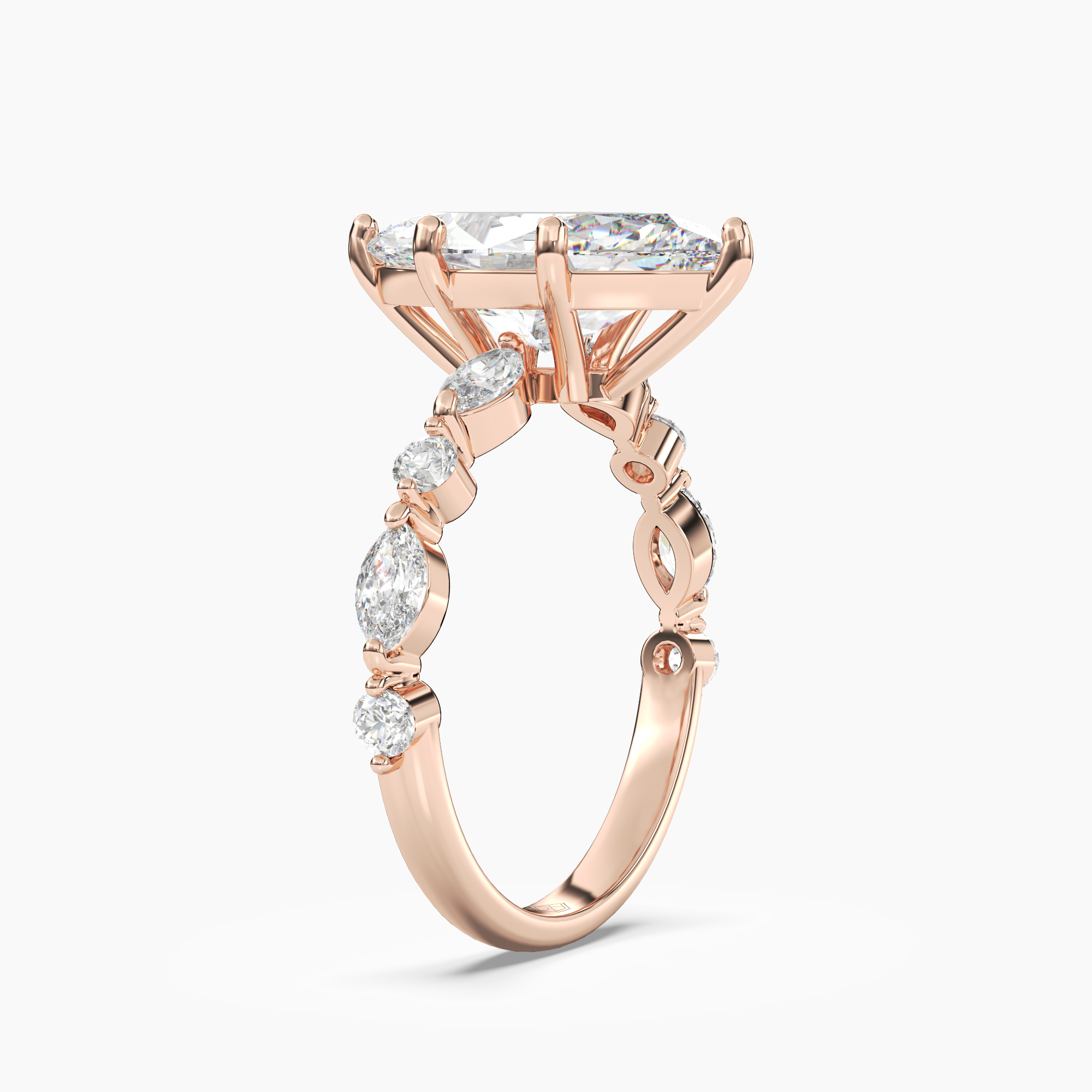 Elodie 1 Carat Marquise Cut Solitaire Lab Grown Diamond Ring in Silver - View 8
