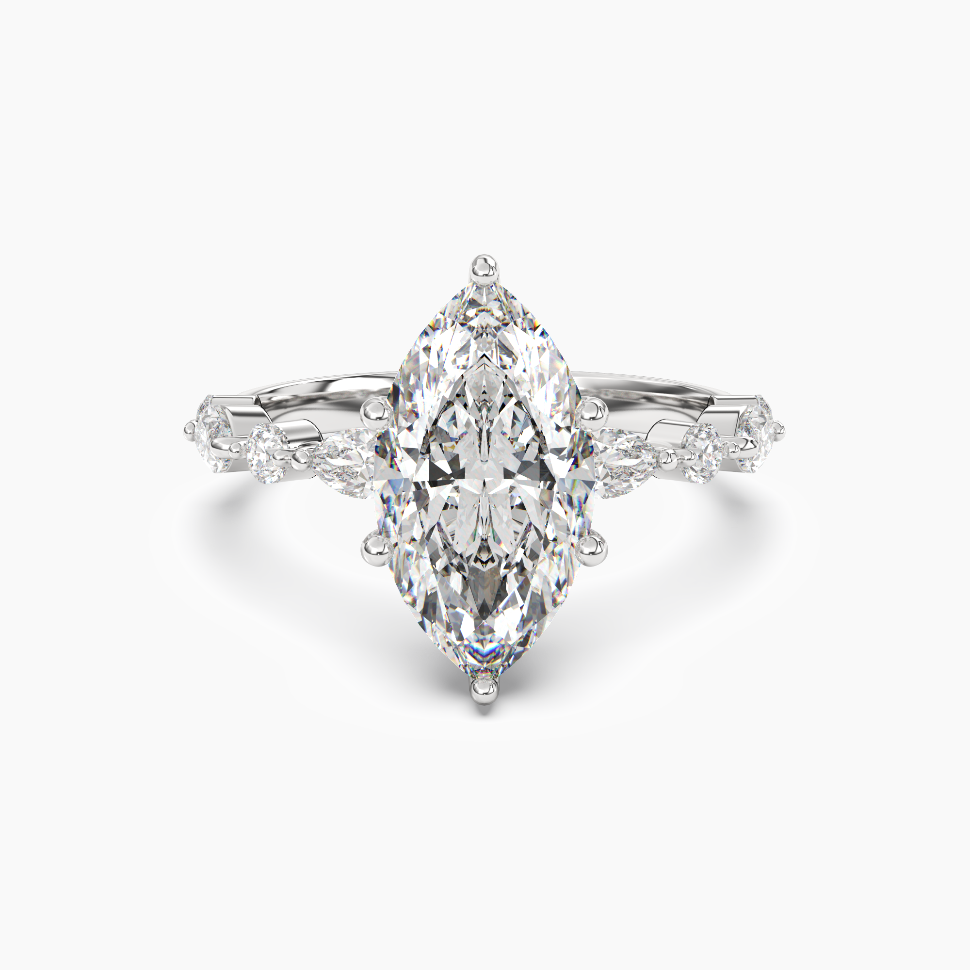 Elodie 1 Carat Marquise Cut Solitaire Lab Grown Diamond Ring in Silver