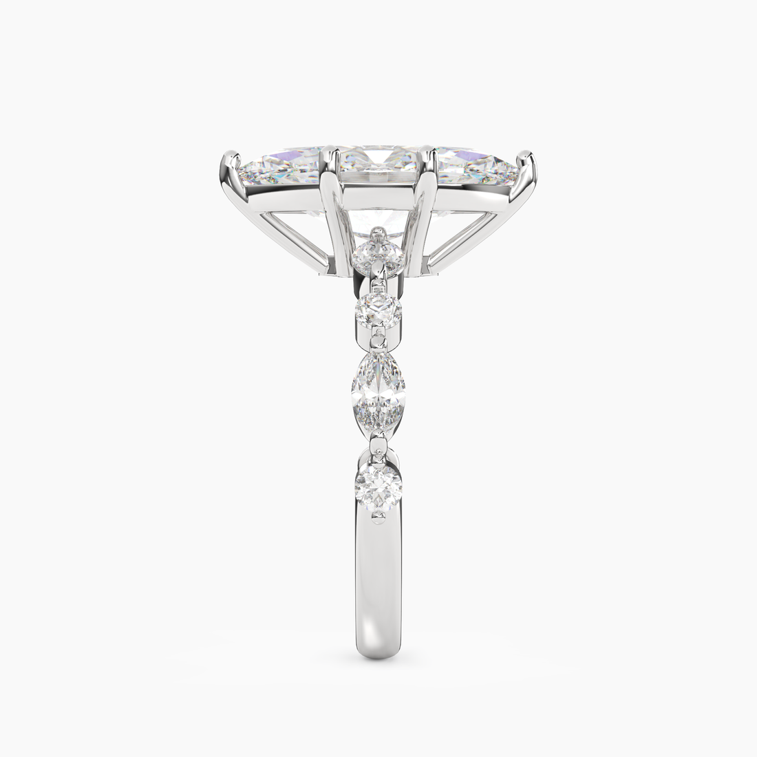 Elodie 4 Carat Marquise Cut Solitaire Lab Grown Diamond Ring in 10K Yellow Gold - View 6