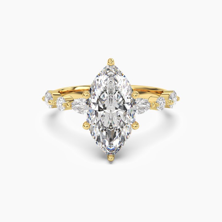 Elodie 1.5 Carat Marquise Cut Solitaire Lab Grown Diamond Ring in 18K Yellow Gold