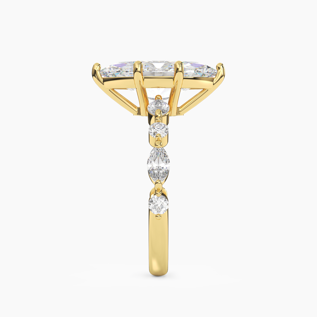 Elodie 1 Carat Marquise Cut Solitaire Lab Grown Diamond Ring in Silver - View 6