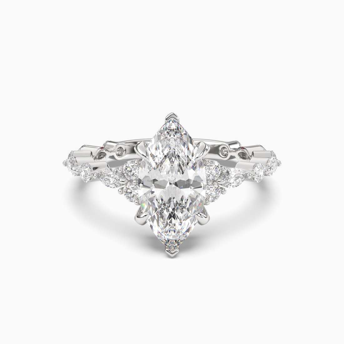 Flora 5 Carat Marquise Cut Solitaire Lab Grown Diamond Ring in 14K Yellow Gold - View 4