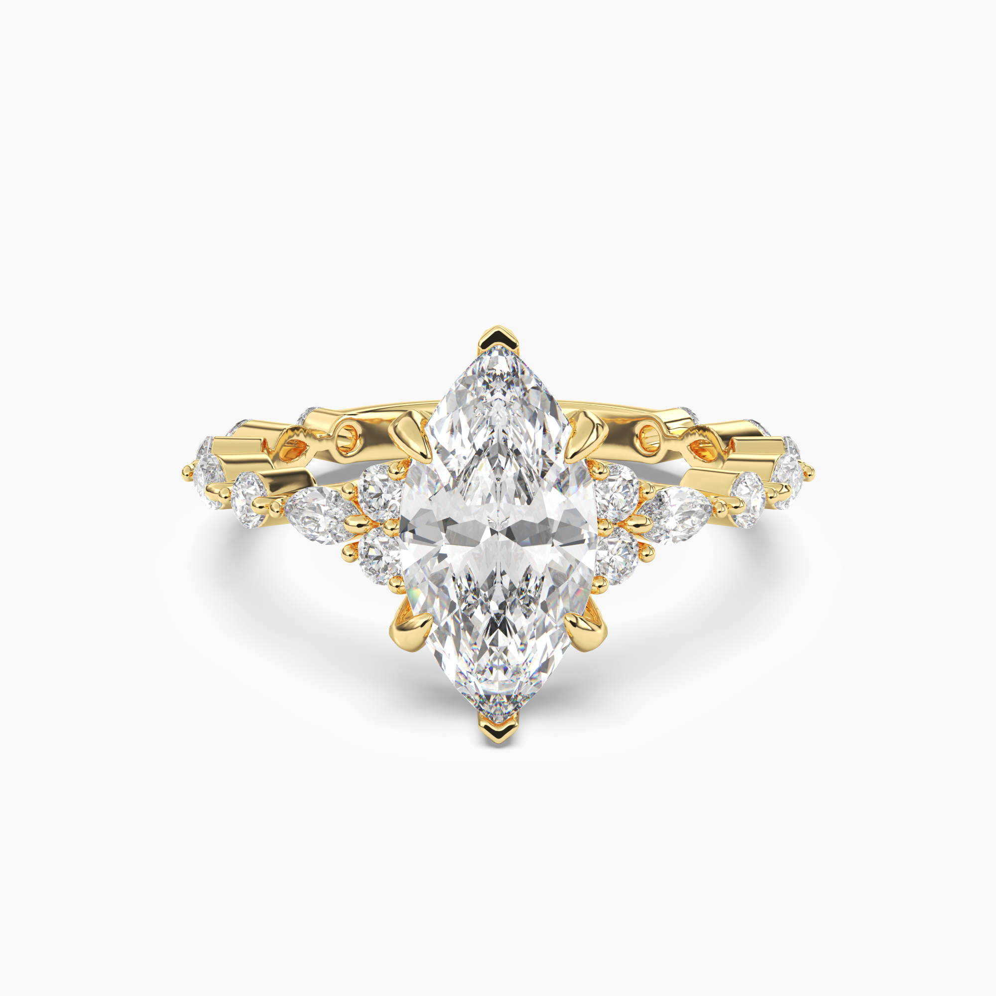 Flora 4.5 Carat Marquise Cut Solitaire Lab Grown Diamond Ring in Platinum - View 4