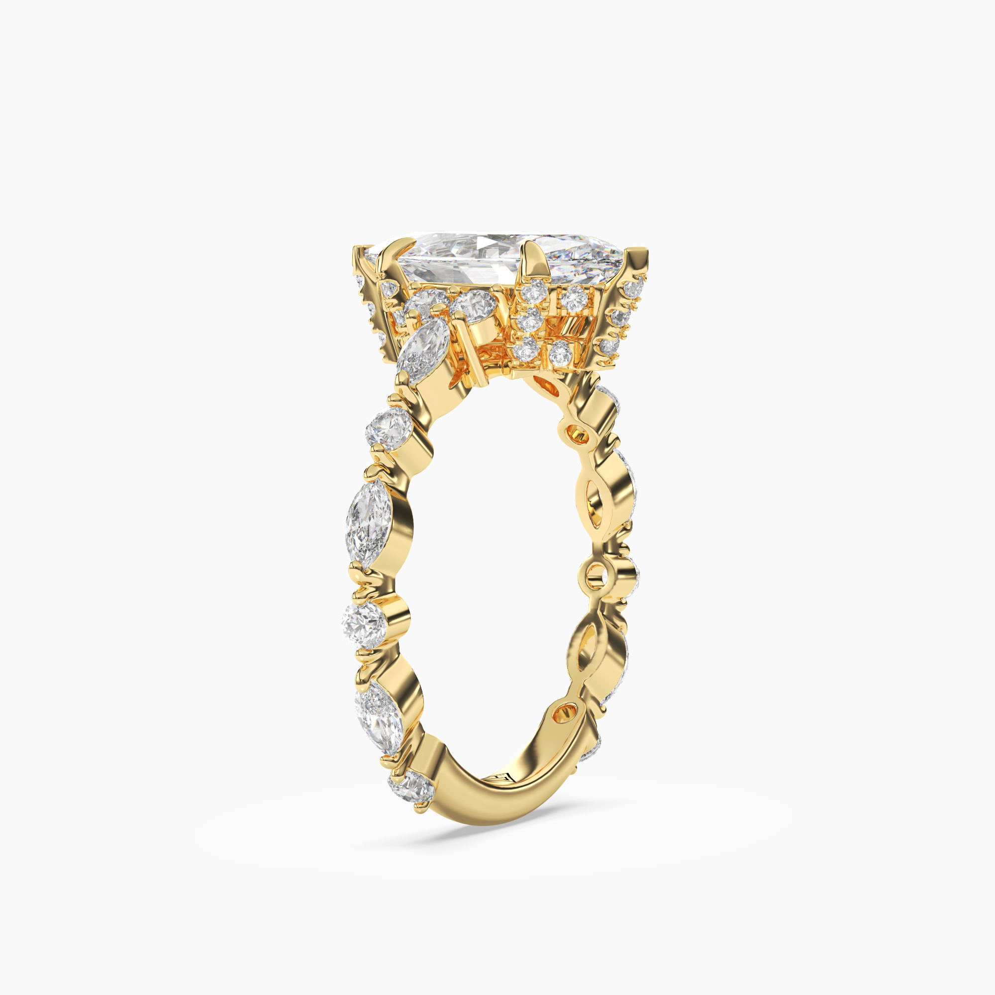 Flora 5 Carat Marquise Cut Solitaire Lab Grown Diamond Ring in 14K Rose Gold - View 8