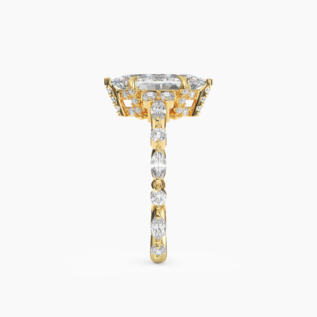 Flora 1.5 Carat Marquise Cut Solitaire Lab Grown Diamond Ring in Platinum - View 6