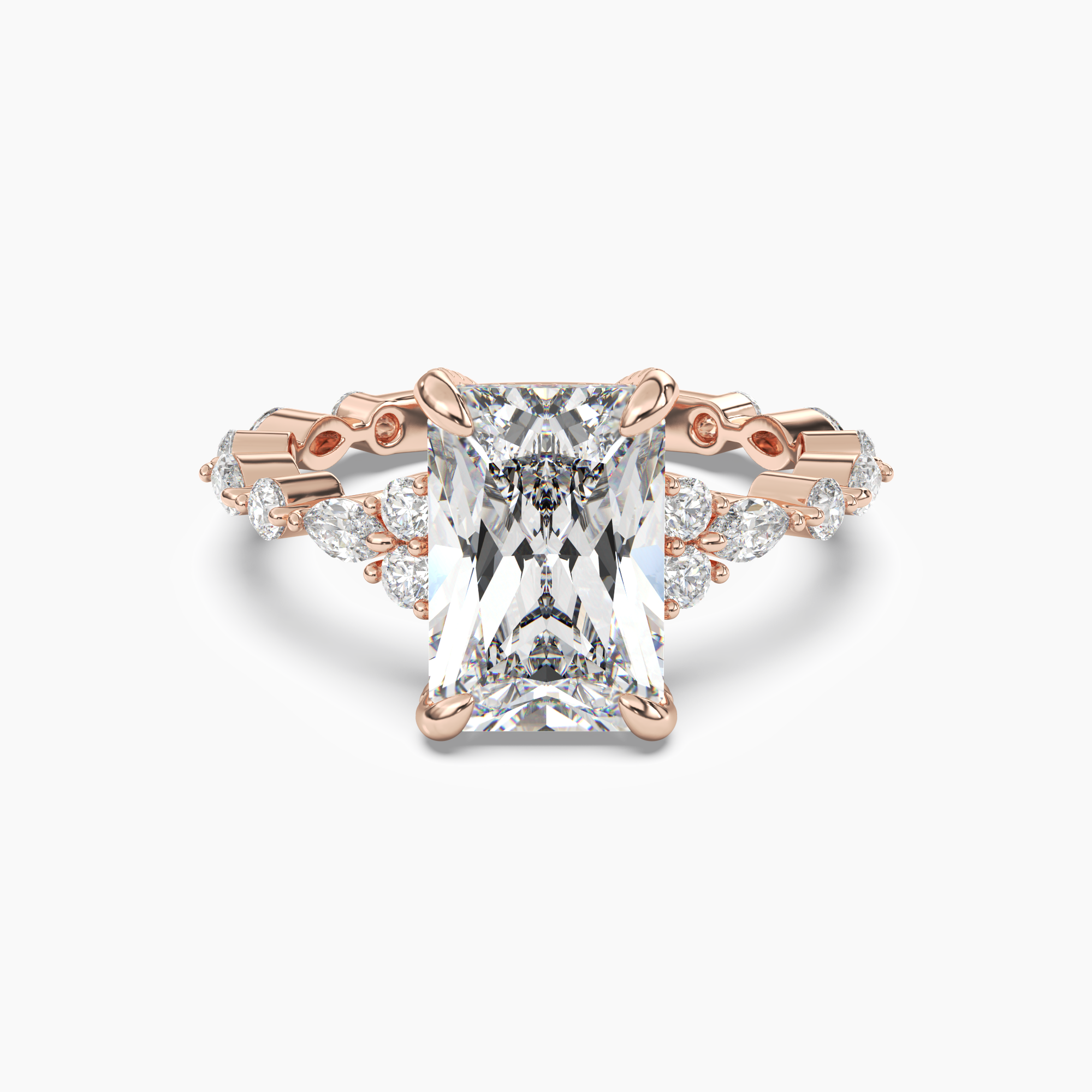 Flora 2.5 Carat Radiant Cut Solitaire Lab Grown Diamond Ring in 10K White Gold - View 7