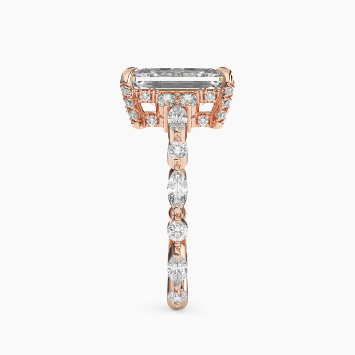 Flora 4.5 Carat Radiant Cut Solitaire Lab Grown Diamond Ring in 18K White Gold - View 9